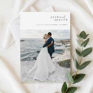 Invitation Mariage à Destination Simple Photo de Plage sur Bu