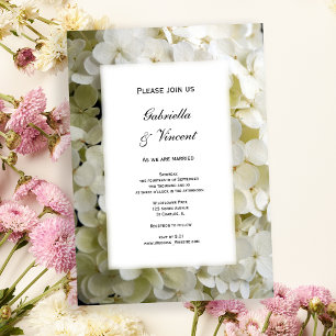 Invitation Mariage à fleurs d'Hydrangea blanc