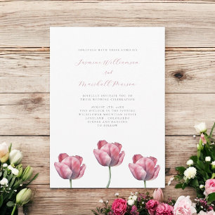 Invitation mariage à fleurs minimes élégant