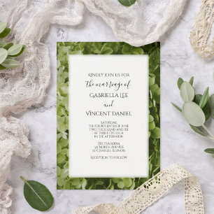 Invitation Mariage à fleurs vert Hydrangea