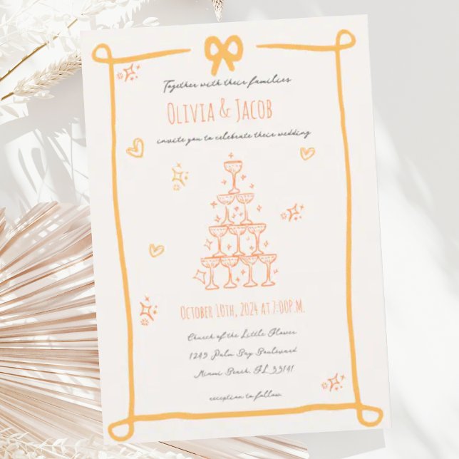 Invitation Mariage à griffes à main fantaisie (Créateur téléchargé)