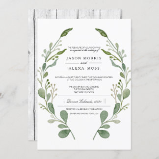 Invitation Mariage à la Ferme avec de la Végétation | Mariage