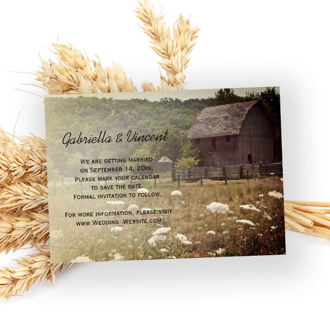 Invitation Mariage à la ferme de la ferme de la ferme patinée (Créateur téléchargé)