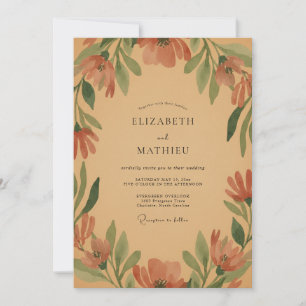 Invitation Mariage à la feuille de moutarde en terre cuite