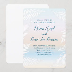 Invitation Mariage à la feuille de palmier tropicale au couch