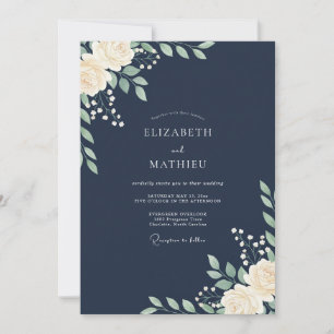 Invitation Mariage à la feuille de renoncule de minuit