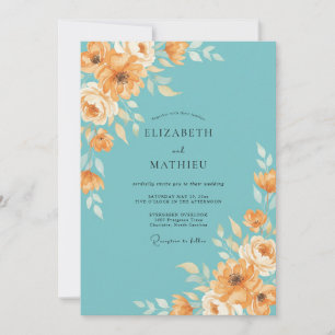 Invitation Mariage à la Floraison de Pêche Sarcelle