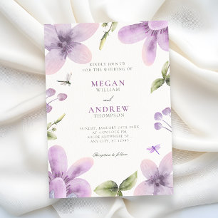 Invitation Mariage à la floraison florale violette