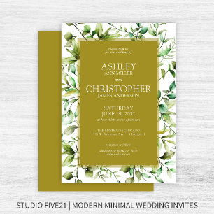 Invitation Mariage à la frontière florale rustique classique