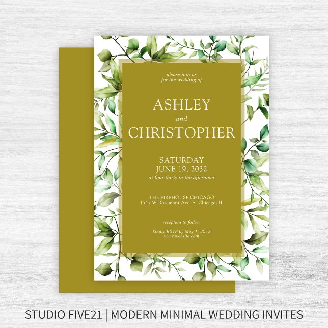 Invitation Mariage à la frontière florale rustique classique (Créateur téléchargé)