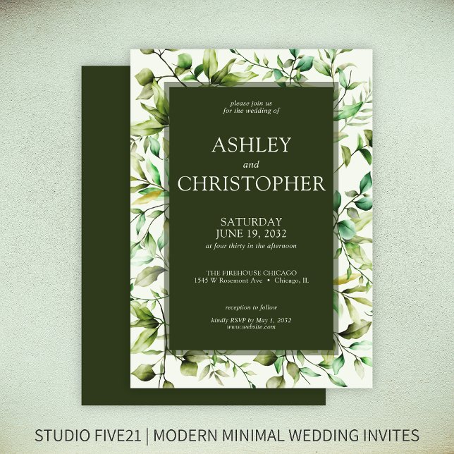 Invitation Mariage à la frontière florale rustique classique (Créateur téléchargé)
