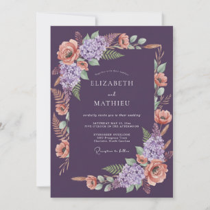 Invitation Mariage à la Guirlande de Prunier Impressionniste