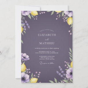 Invitation Mariage à la lavande Eucalyptus Citron Prune