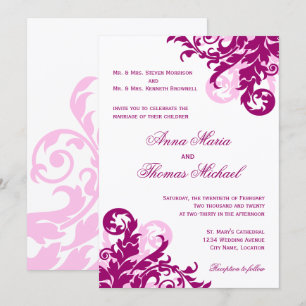 Invitation Mariage à la magenta