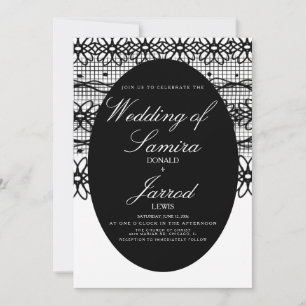 Invitation Mariage à la main dessinée en noir et blanc en den