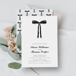 Invitation Mariage à la main Whimsical Quirky Bow