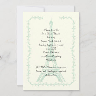 Invitation Mariage à la menthe Tour Eiffel