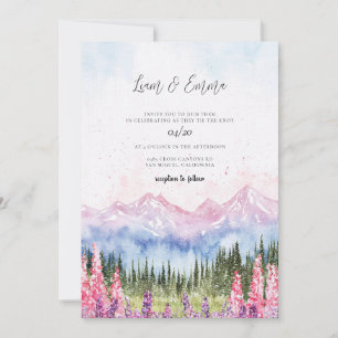 Invitation Mariage à la Montagne Aquarelle