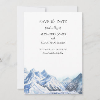 Invitation Mariage à la Montagne Enregistrez la Date