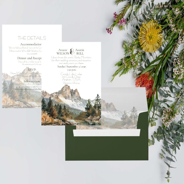 Invitation Mariage à la montagne et au lac pittoresques (Créateur téléchargé)