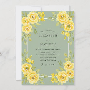 Invitation Mariage à la Mousse de Rose Jaune