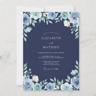 Invitation Mariage à la Pétale Céruléenne de Minuit