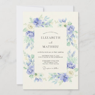 Invitation Mariage à la Petale d'Aquarelle de Bleuet