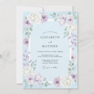 Invitation Mariage à la Pétale d'Azur Lavande