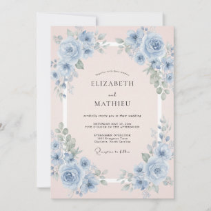Invitation Mariage à la Pétale de Bleuet Perle