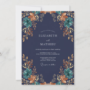 Invitation Mariage à la Pétale de Terracotta de Minuit