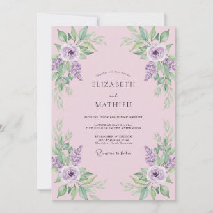 Invitation Mariage à la Petale Peinte de Prune