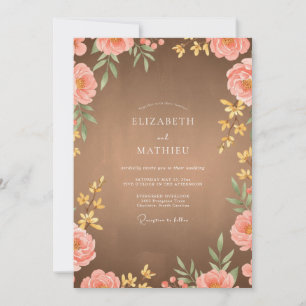 Invitation Mariage à la Pétale Rose Cannelle