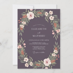 Invitation Mariage à la Pivoine Abricot Éteinte