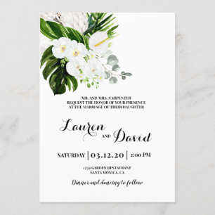Invitation Mariage à la plage tropicale