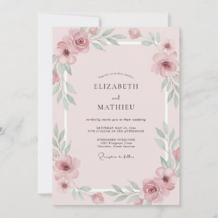 Invitation Mariage à la Poussière de Mauve de Pétales