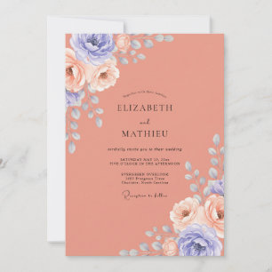 Invitation Mariage à la terre cuite Pervenche Eucalyptus