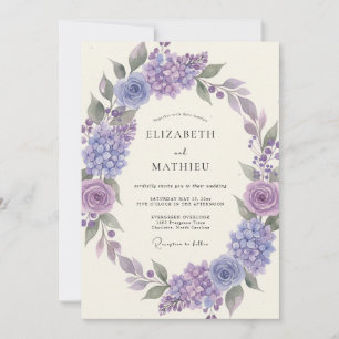 Invitation Mariage à la touche de peinture à la lavande