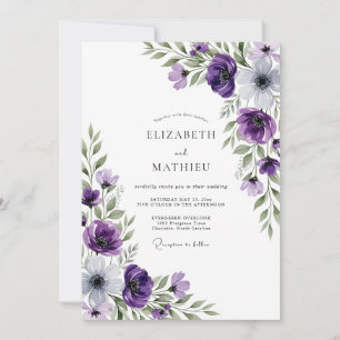 Invitation Mariage à la touche de peinture violette