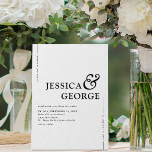 Invitation Mariage à la typographie minimaliste moderne