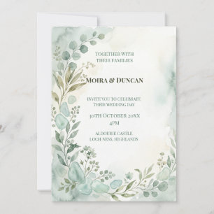 Invitation Mariage à la verdure à l'aquarelle