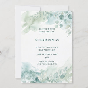 Invitation Mariage à la verdure à l'aquarelle