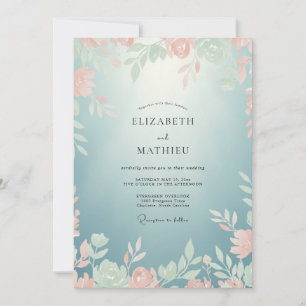 Invitation Mariage à la Vigne Aqua Corail