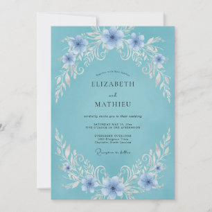 Invitation Mariage à la Vigne Aqua Pervenche