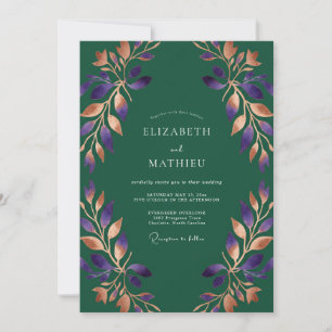 Invitation Mariage à la Vigne de Cuivre et d'Améthyste