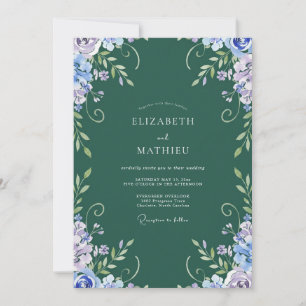 Invitation Mariage à la Vigne Émeraude Lavande