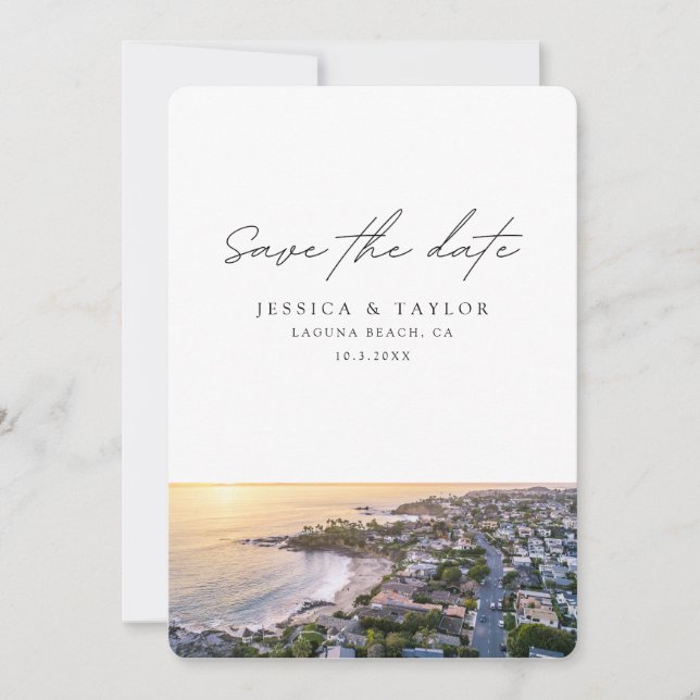 Invitation Mariage à Laguna Beach, Enregistrez la Date (Devant)