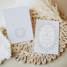 Mariage à l'ancienne avec des rayures bleues en de