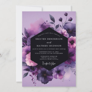 Invitation Mariage à l'anémone violette Moody