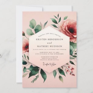 Invitation Mariage à l'aquarelle Blush Sage