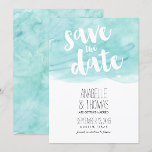 Invitation Mariage à l'aquarelle de la menthe Enregistrer la 